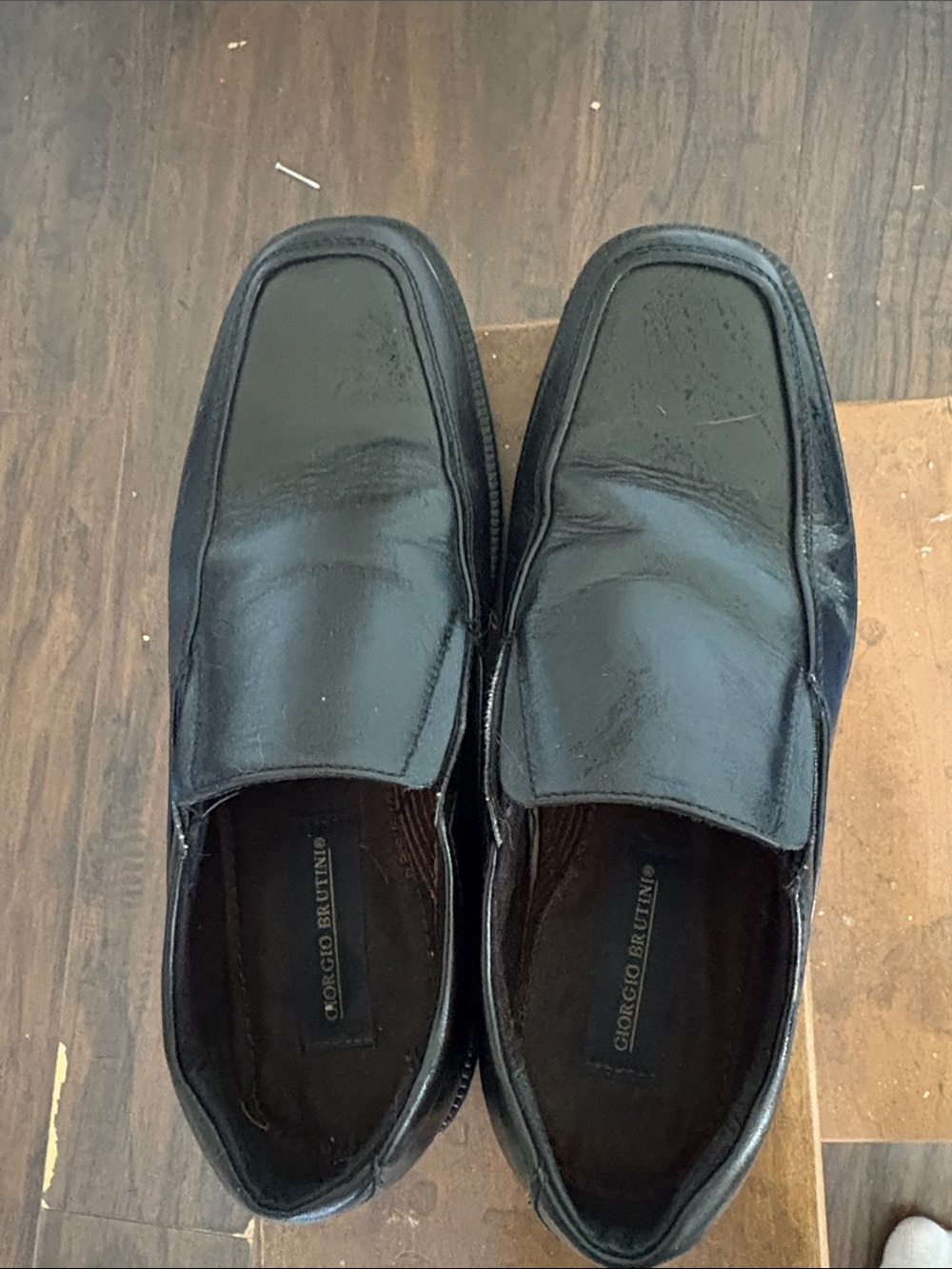 Giorgio Brutini Black Leather Slip-On Loafers